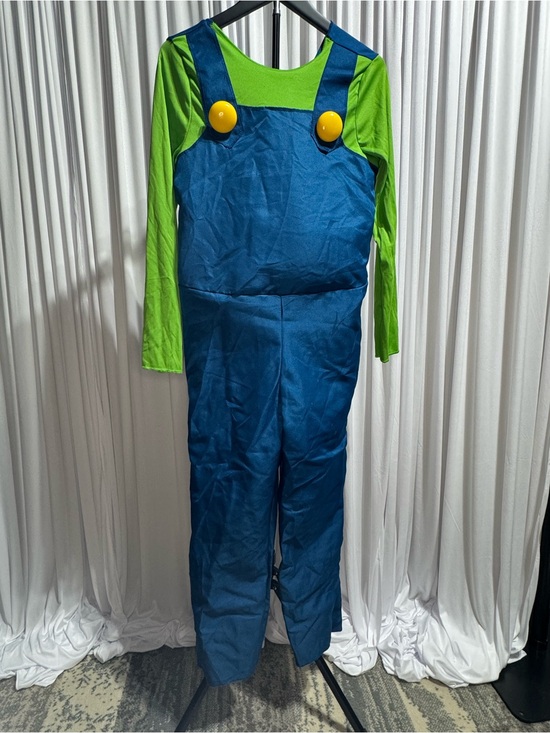Source Unknown Other - Luigi Super Mario Youth Costume XL? Padded Belly Jumpsuit Hat Gloves Halloween